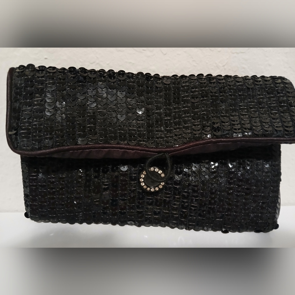 Norell Vintage Black Sequin Clutch - Picture 5 of 11